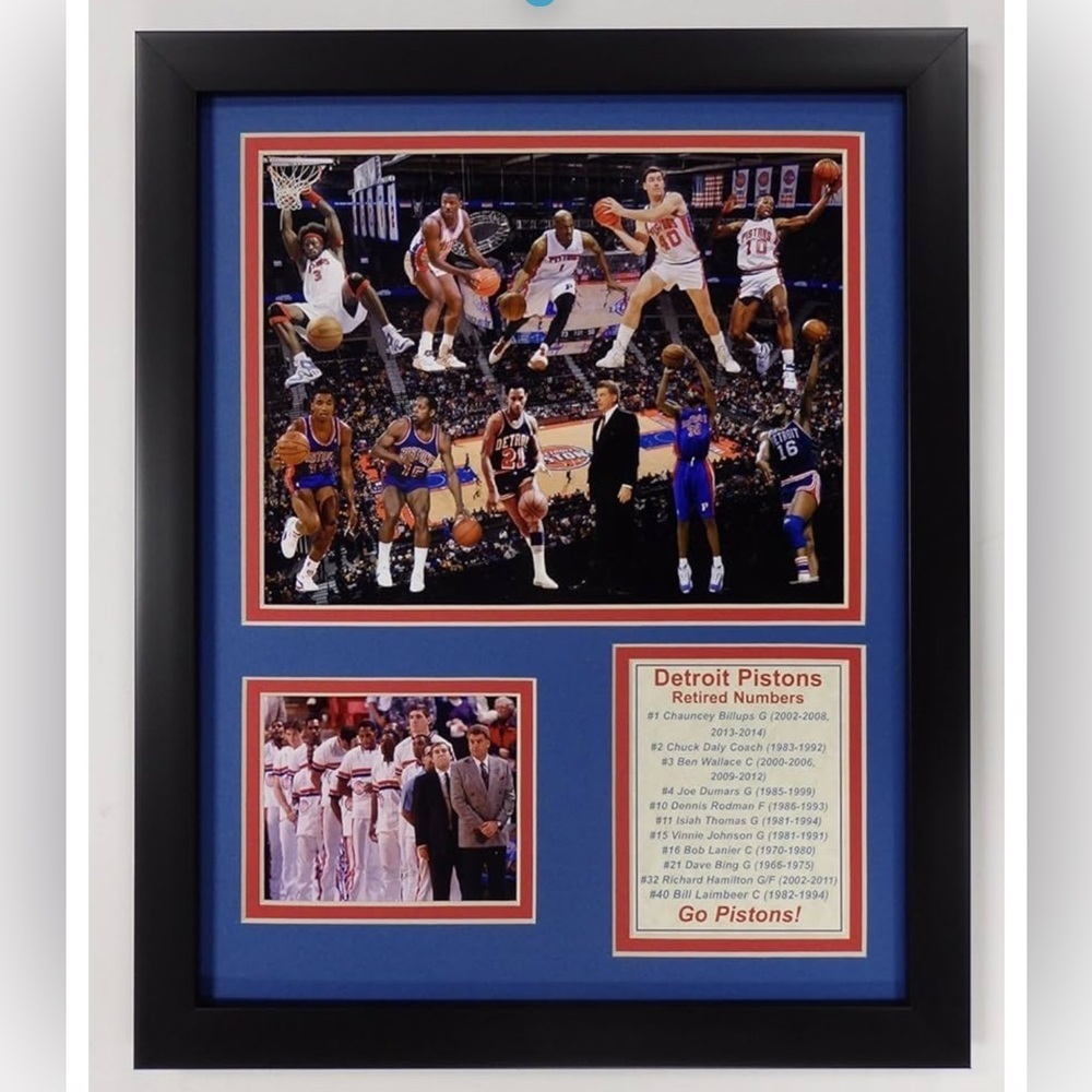 Legends Never Die NBA Detroit Pistons Bad Boys Double Matted Photo Frame
